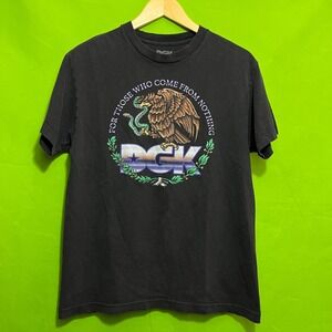 Medium DGK Mens T Shirt Eagle Serpent Graphic Print Black Cotton Made in Mexico
